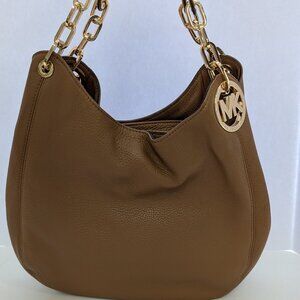 NWT Michael Kors "Fulton" Large Leather Shoulder Tote in Color Acorn.